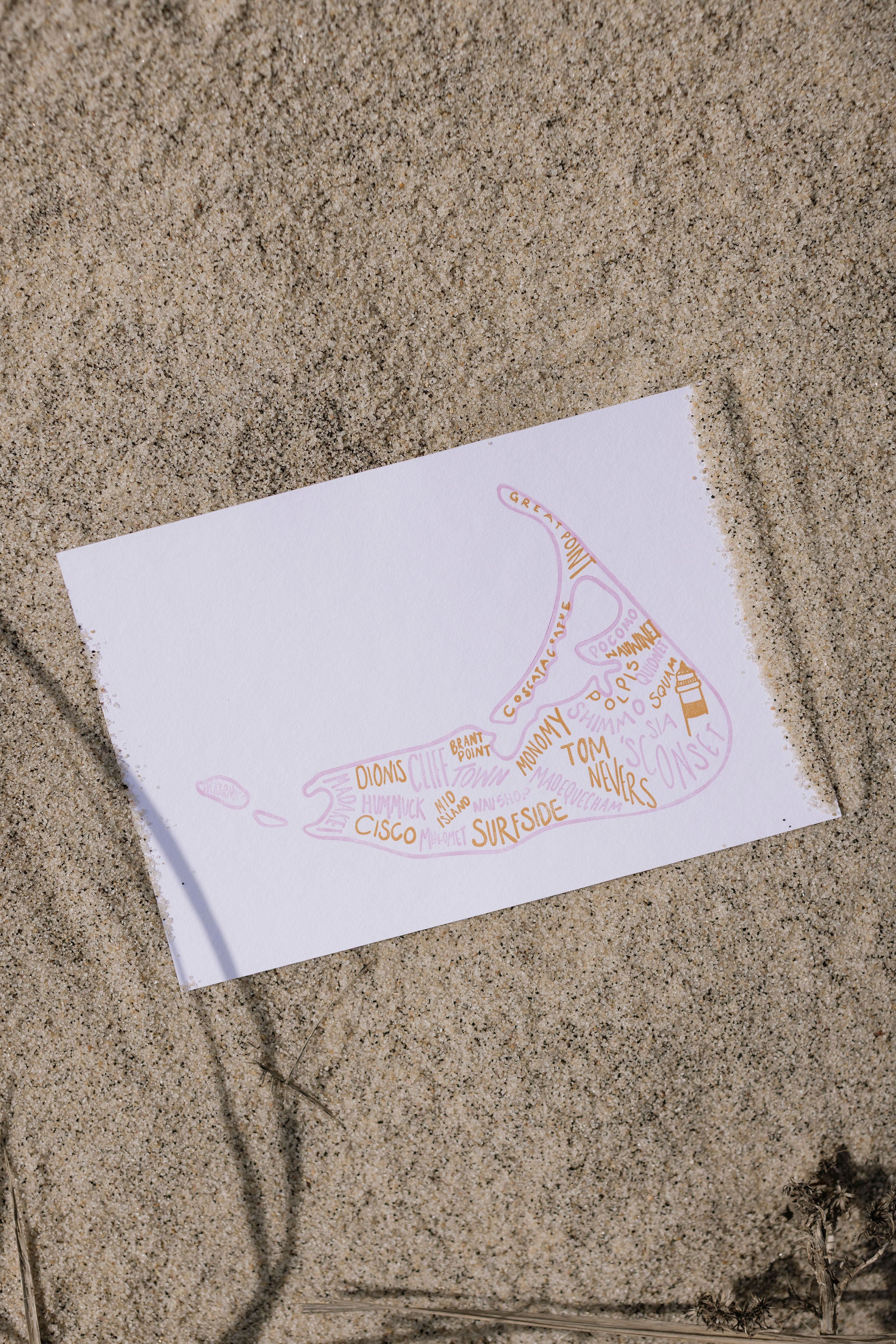 Postcard with Nantucket illustration.